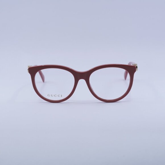 Gucci GG1074O 006 Eyeglasses Shiny Dark Pink 53mm Cat Eye Frame - Picture 2 of 10